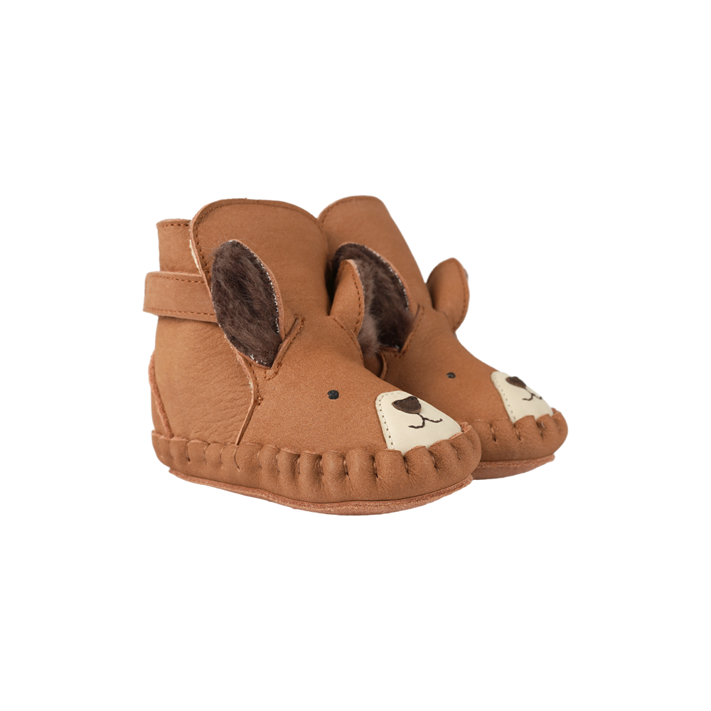 Kapi Exclusive Booties | Fluffy Squirrel | Walnut Nubuck