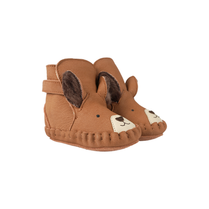 Kapi Exclusive Booties | Fluffy Squirrel | Walnut Nubuck