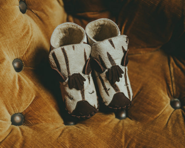 Kapi Exclusive Booties | Zebra | Zebra Striped Cow Hair