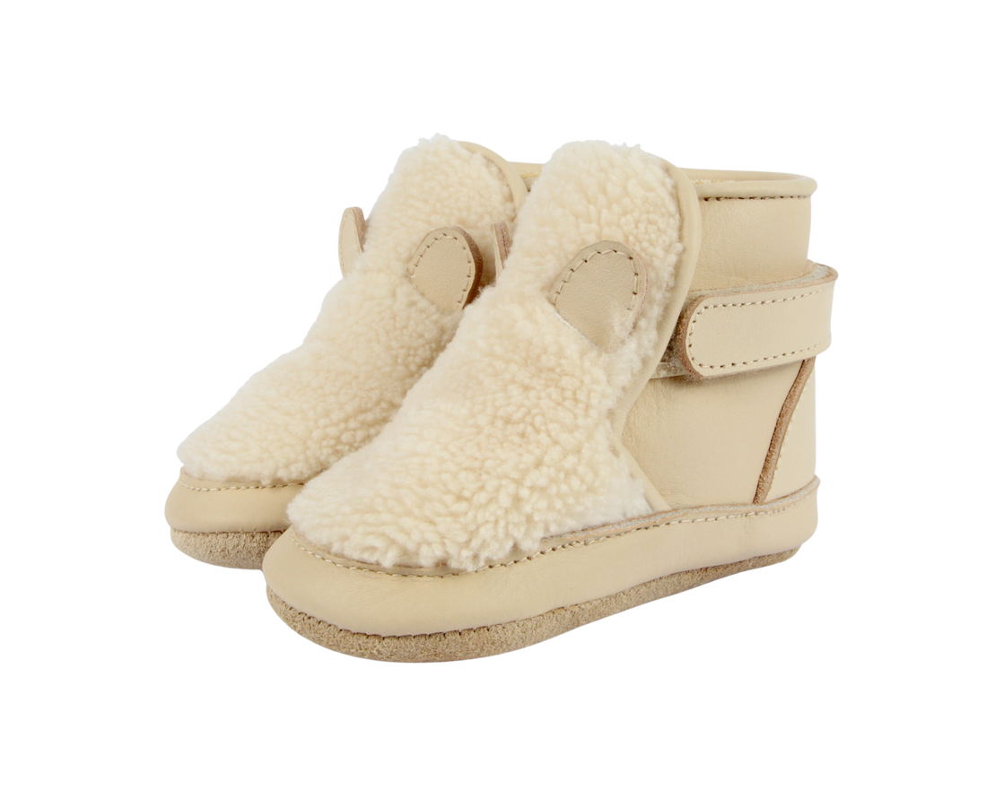 Richy Booties | Polar Bear | Off White Curly Faux Fur
