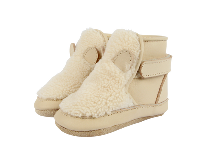 Richy Booties | Polar Bear | Off White Curly Faux Fur