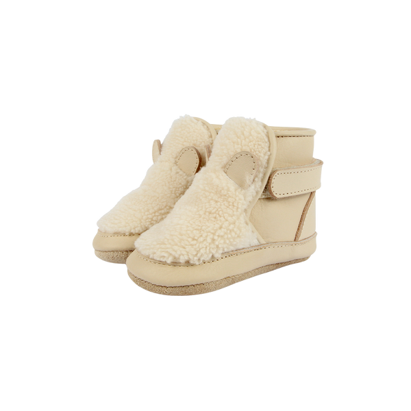 Richy Booties | Polar Bear | Off White Curly Faux Fur