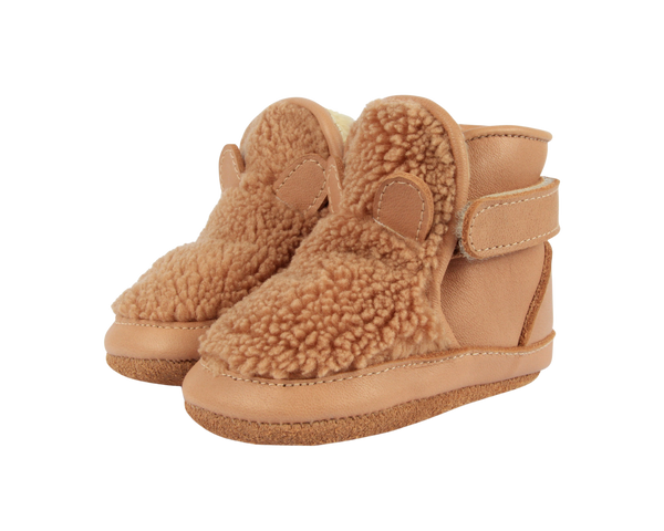 Richy Booties | Teddy Bear | Light Maple Curly Faux Fur
