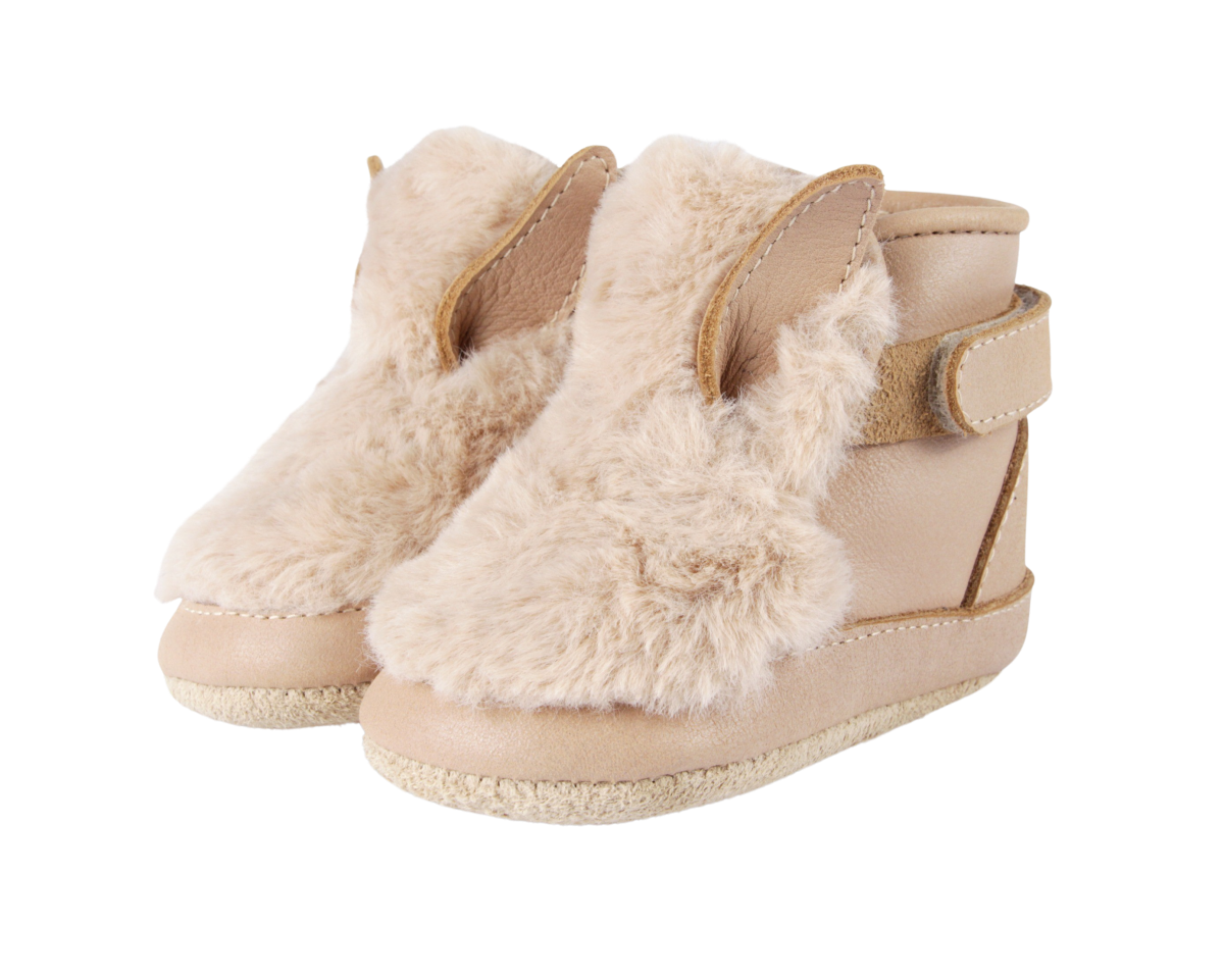 Richy Booties | Fluffy Bunny | Warm Beige Soft Faux Fur