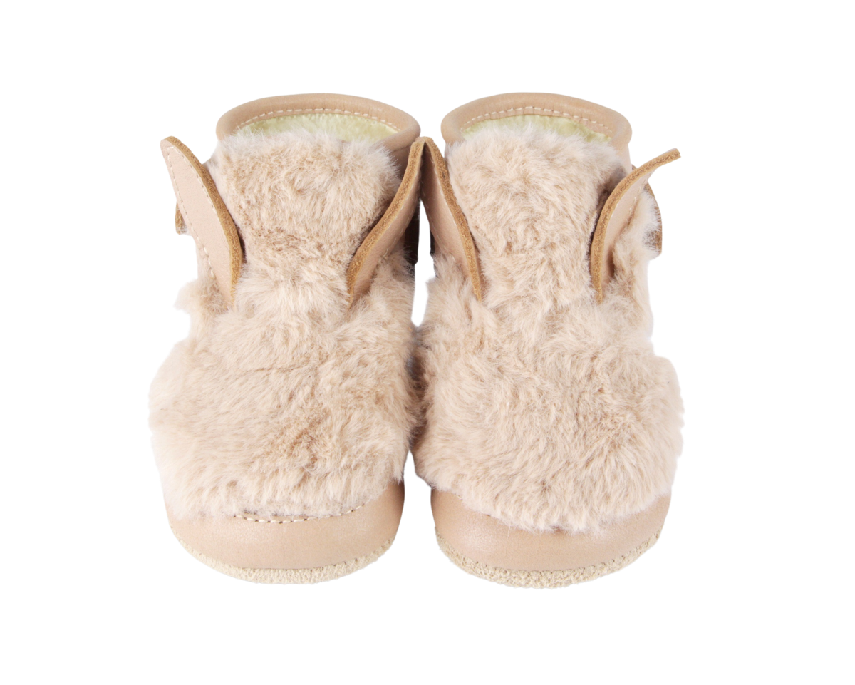 Richy Booties | Fluffy Bunny | Warm Beige Soft Faux Fur