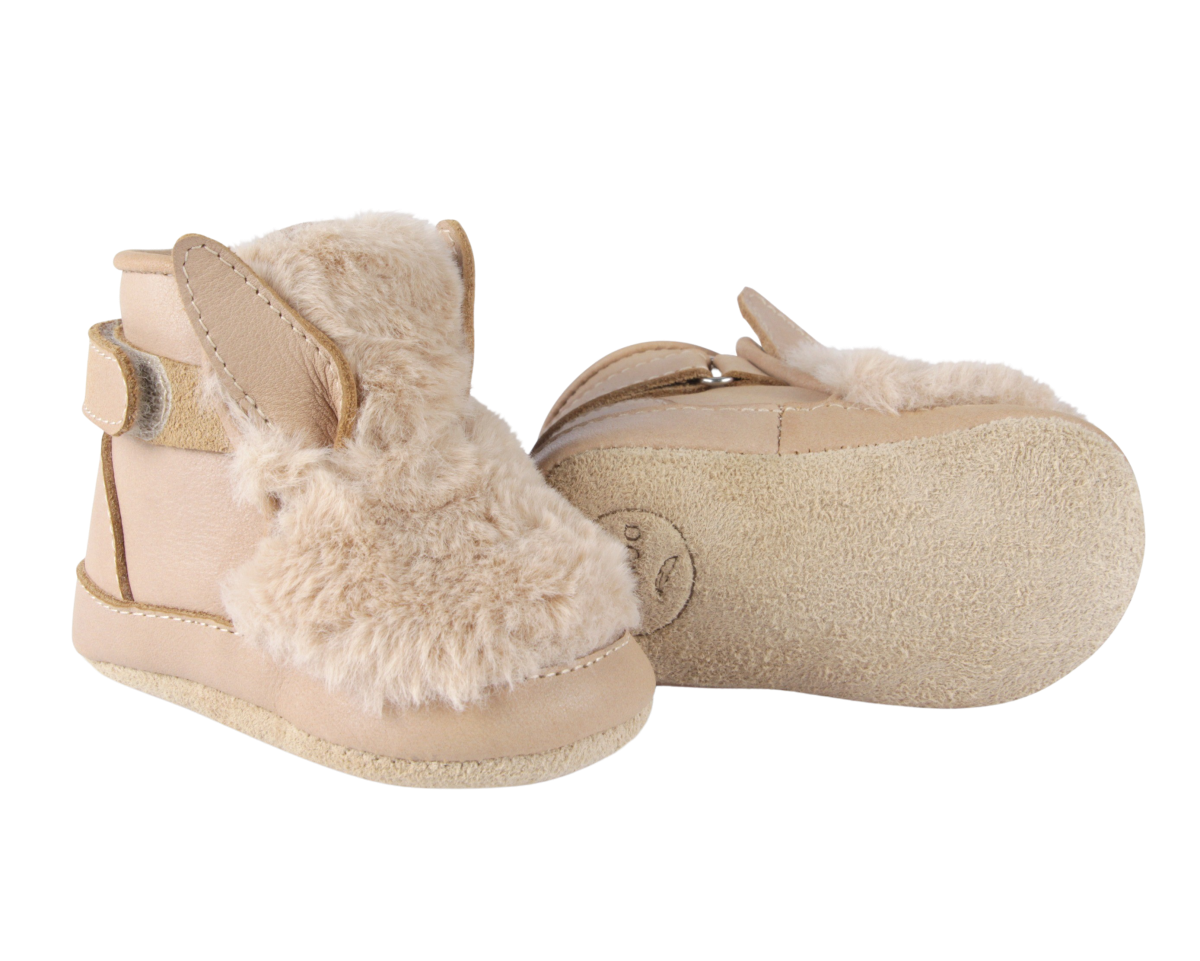 Richy Booties | Fluffy Bunny | Warm Beige Soft Faux Fur