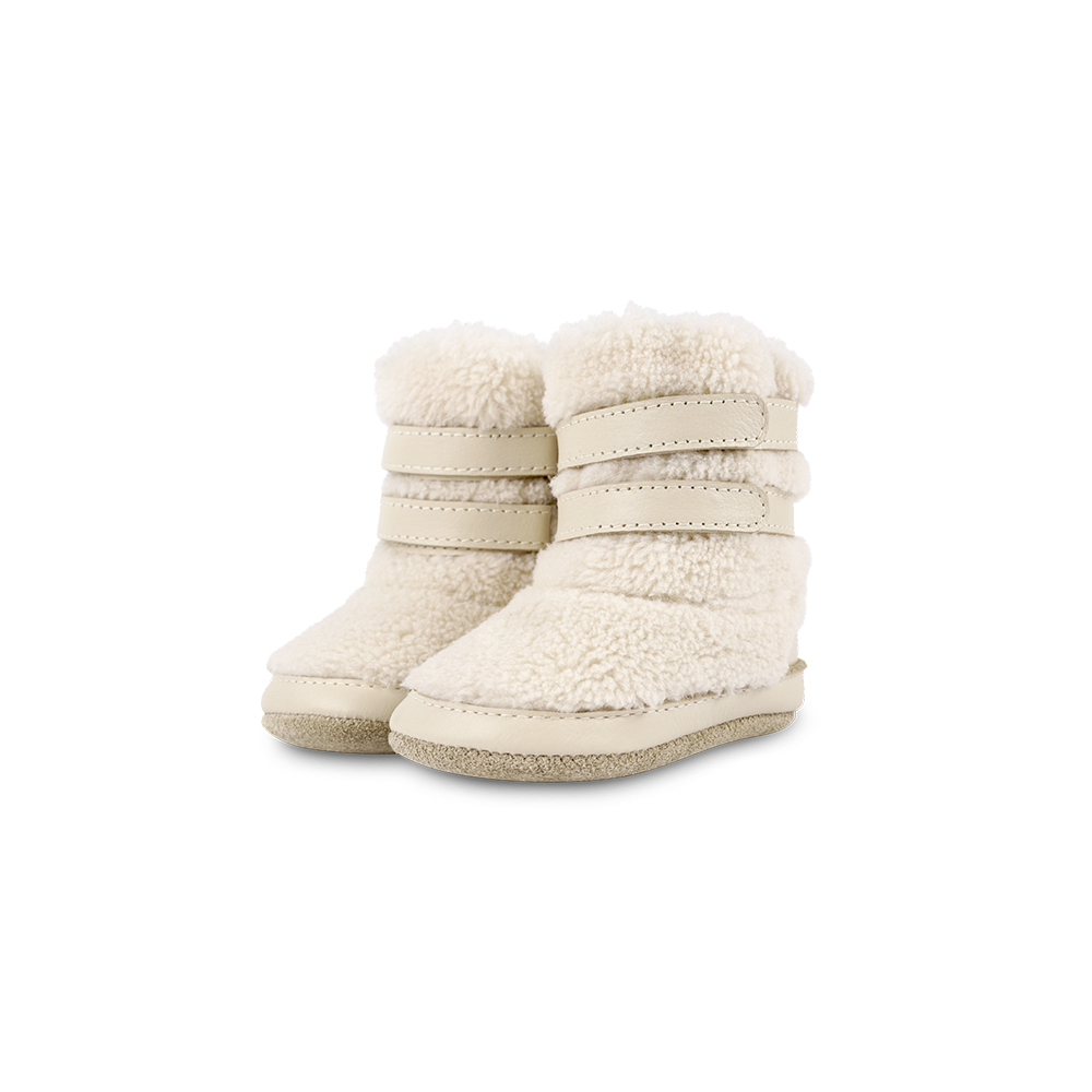 Larisso Booties | Off White Curly Faux Fur