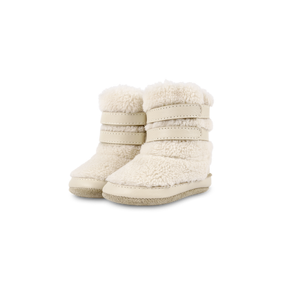 Larisso Booties | Off White Curly Faux Fur