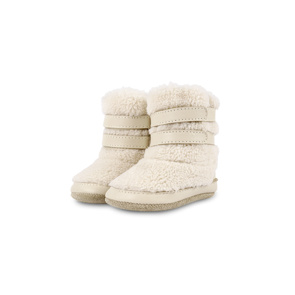 Larisso Booties | Off White Curly Faux Fur