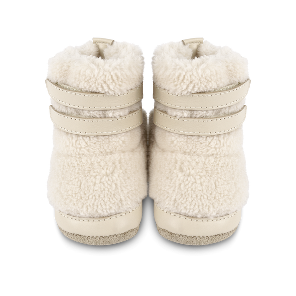 Larisso Booties | Off White Curly Faux Fur