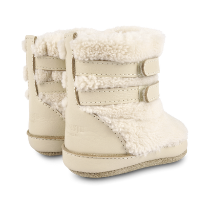 Larisso Booties | Off White Curly Faux Fur
