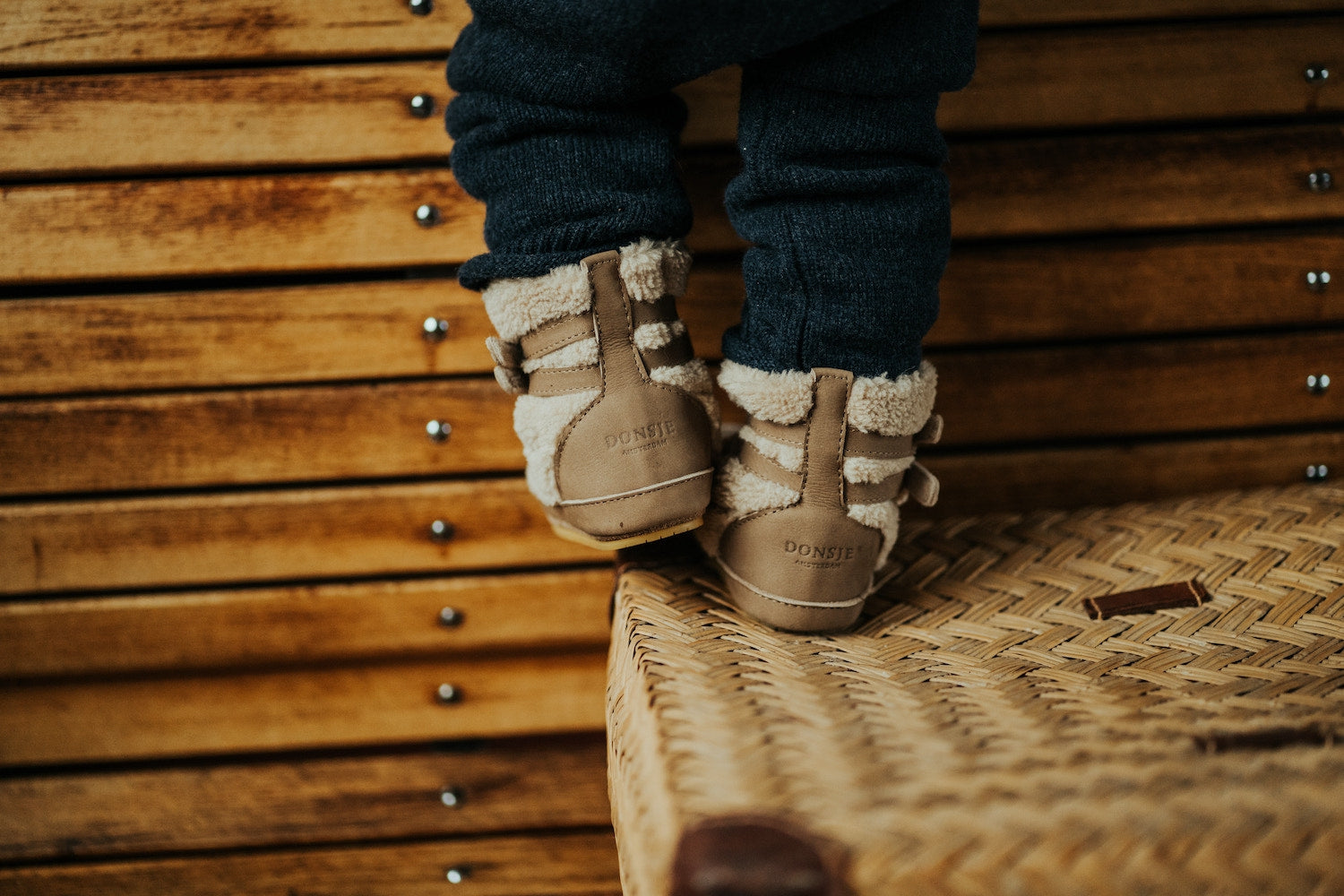 Larisso Booties | Beige Curly Faux Fur