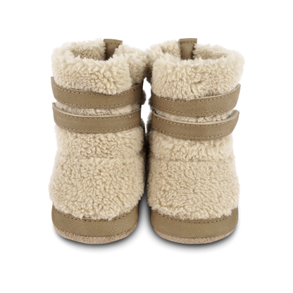 Larisso Booties | Beige Curly Faux Fur