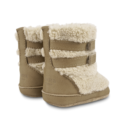 Larisso Booties | Beige Curly Faux Fur