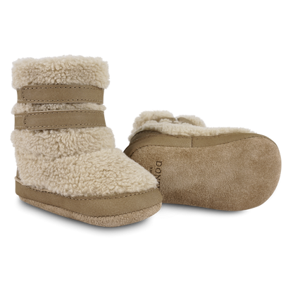 Larisso Booties | Beige Curly Faux Fur