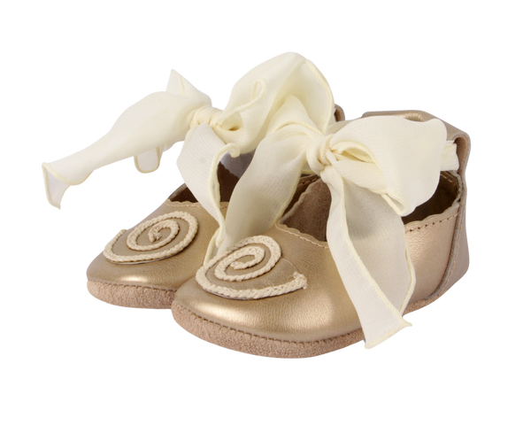 Alice | Moon Shell | Champagne Metallic Leather