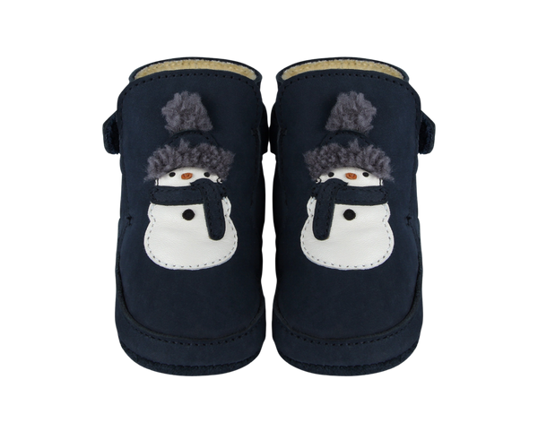 Aggas Booties | Snowman | Navy Nubuck