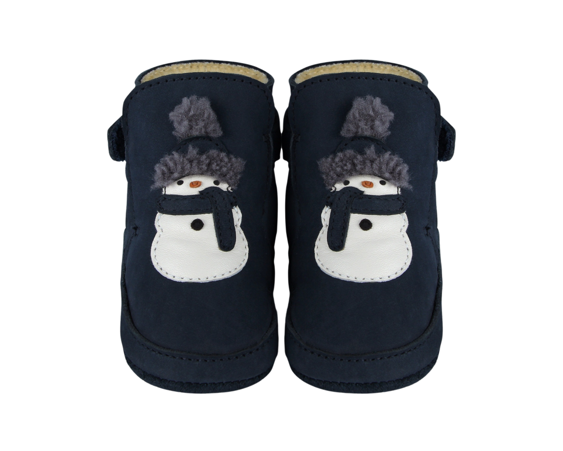 Aggas Booties | Snowman | Navy Nubuck