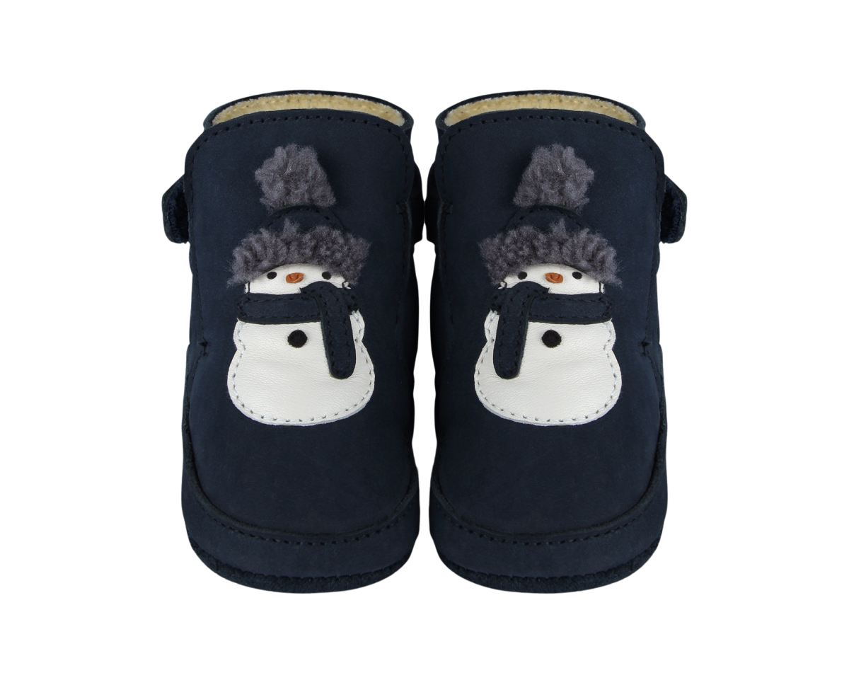 Aggas Booties | Snowman | Navy Nubuck