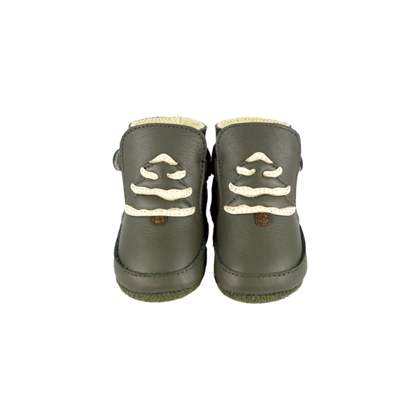 Aggas Booties | Christmas Tree | Olive Leather