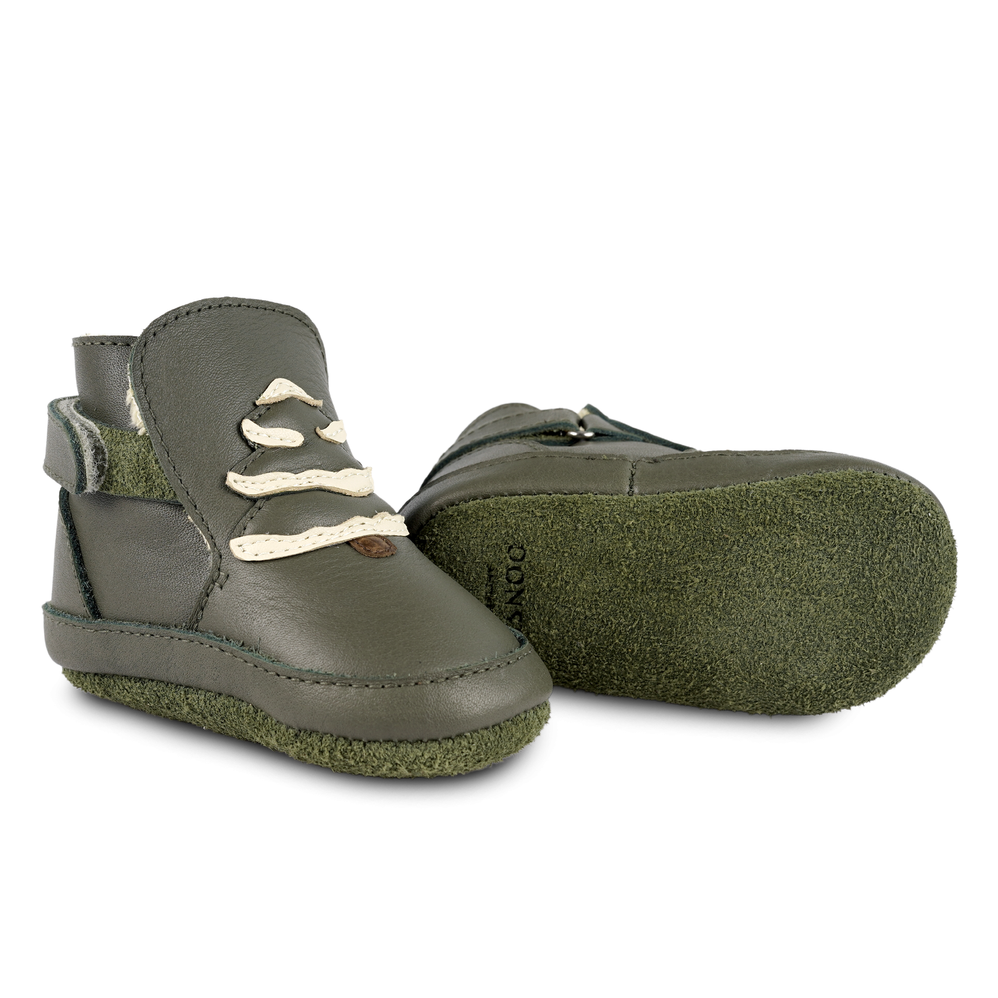 Aggas Booties | Christmas Tree | Olive Leather