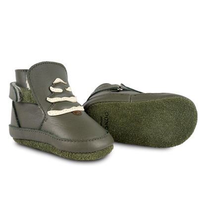 Aggas Booties | Christmas Tree | Olive Leather