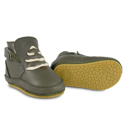 Aggas Booties | Christmas Tree | Olive Leather