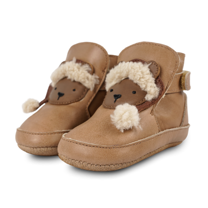 Aggas Booties | Christmas Bear | Nutmeg Leather