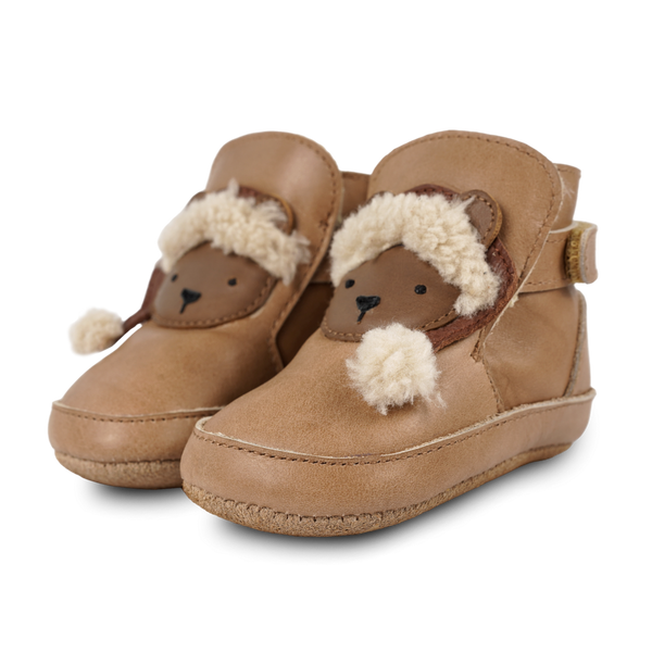 Aggas Booties | Christmas Bear | Nutmeg Leather