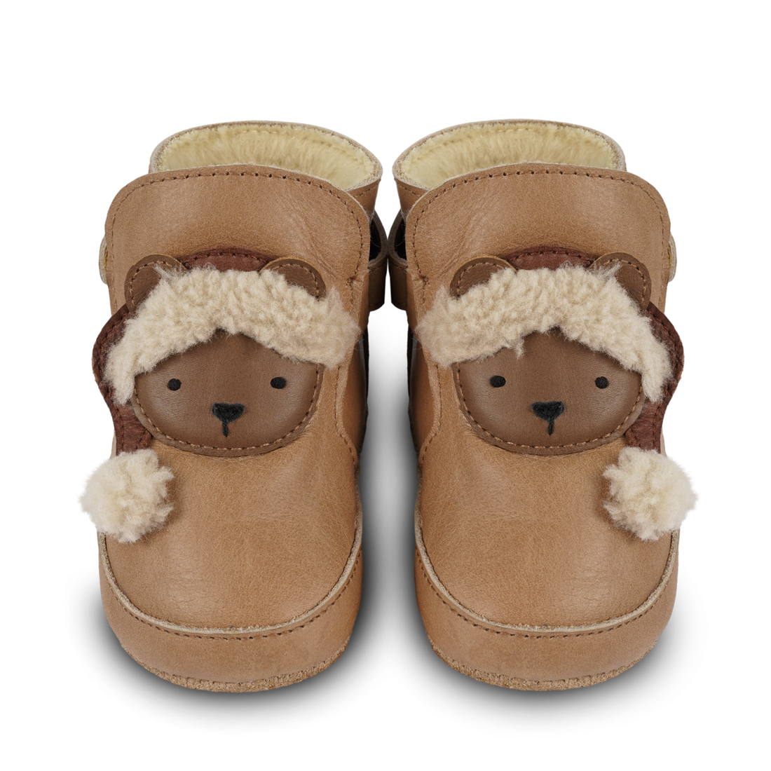 Aggas Booties | Christmas Bear | Nutmeg Leather