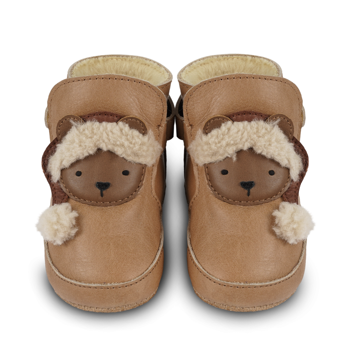 Aggas Booties | Christmas Bear | Nutmeg Leather