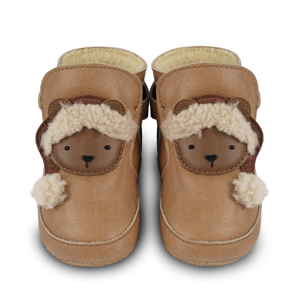 Aggas Booties | Christmas Bear | Nutmeg Leather