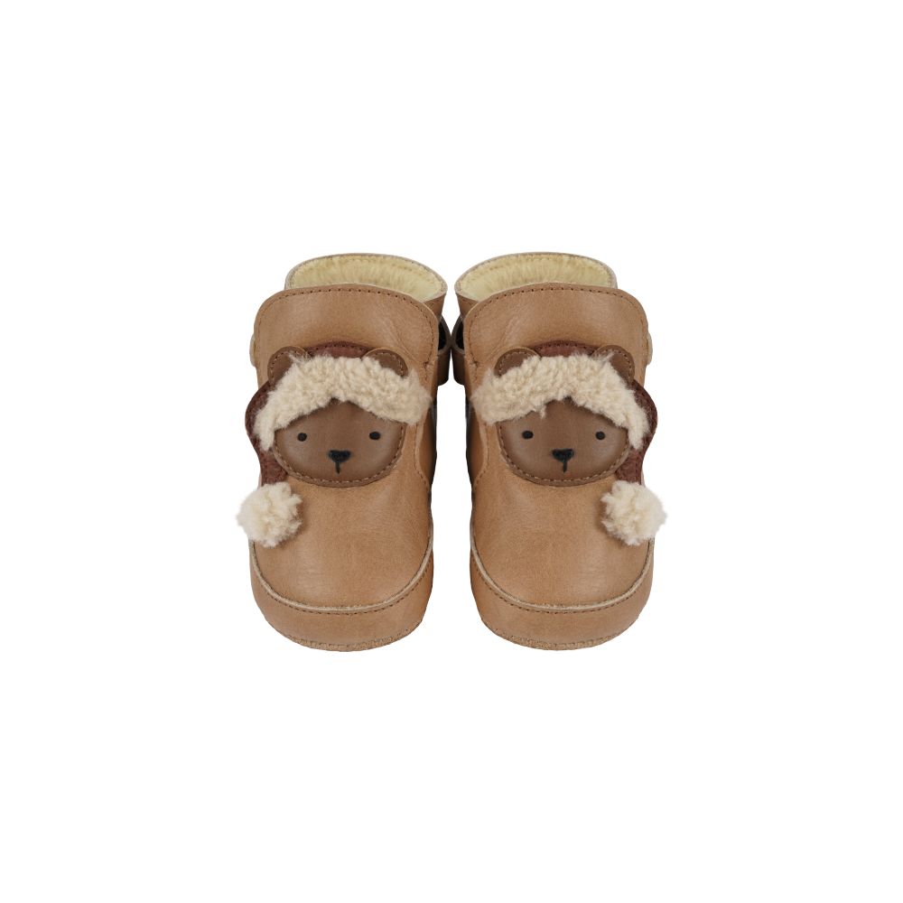 Aggas Booties | Christmas Bear | Nutmeg Leather