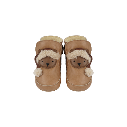 Aggas Booties | Christmas Bear | Nutmeg Leather
