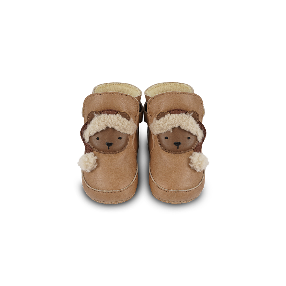 Aggas Booties | Christmas Bear | Nutmeg Leather