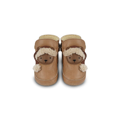 Aggas Booties | Christmas Bear | Nutmeg Leather