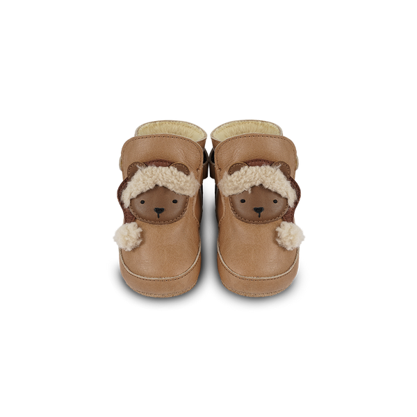 Aggas Booties | Christmas Bear | Nutmeg Leather