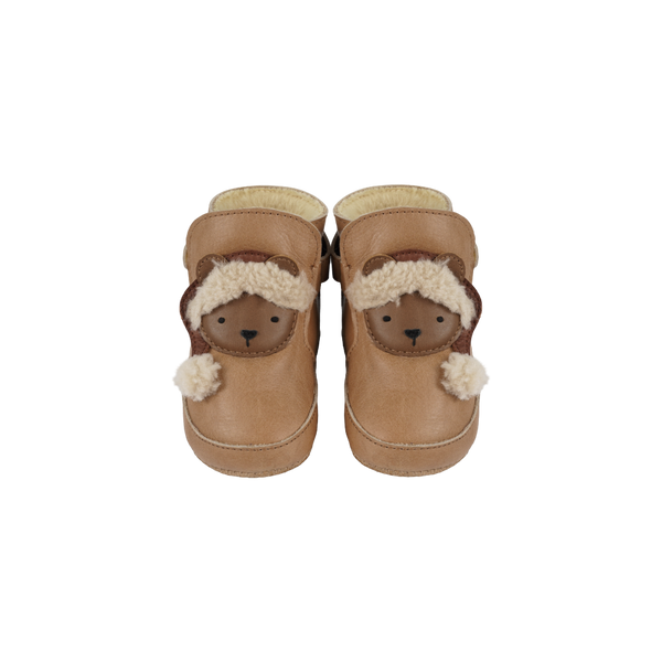 Aggas Booties | Christmas Bear | Nutmeg Leather