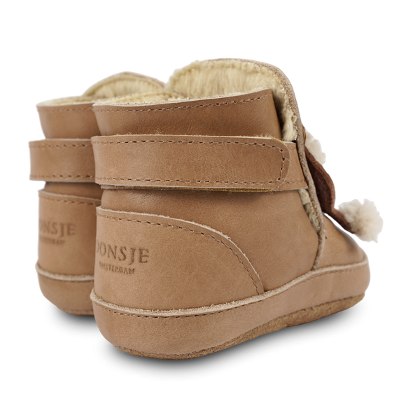 Aggas Booties | Christmas Bear | Nutmeg Leather
