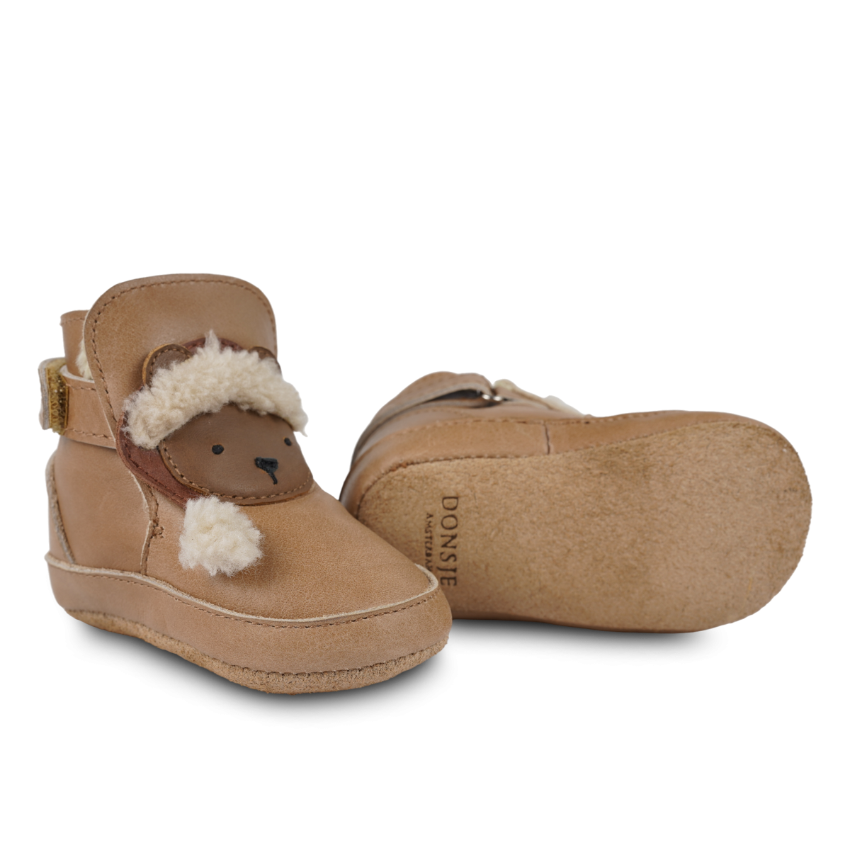 Aggas Booties | Christmas Bear | Nutmeg Leather