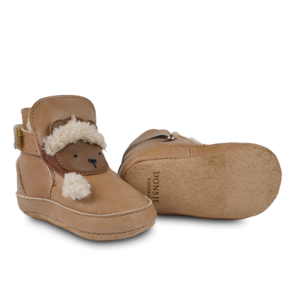 Aggas Booties | Christmas Bear | Nutmeg Leather