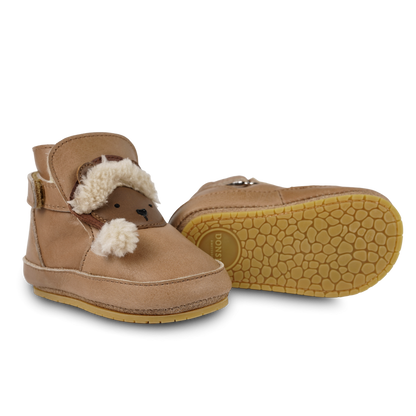 Aggas Booties | Christmas Bear | Nutmeg Leather