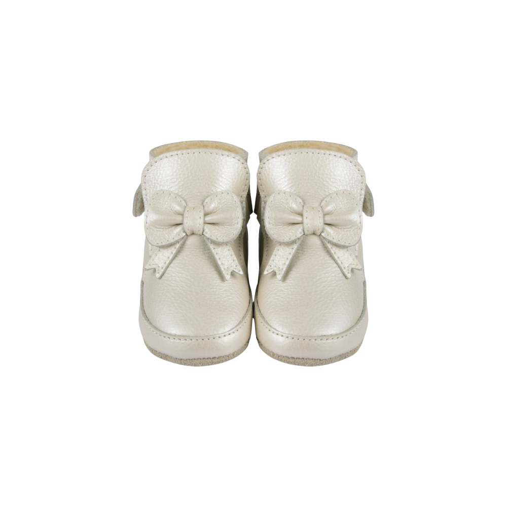 Cubow Booties | Off White Metallic Leather