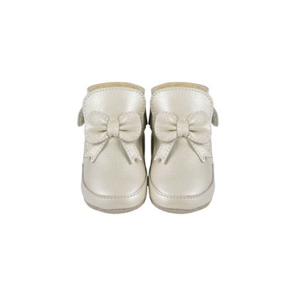 Cubow Booties | Off White Metallic Leather