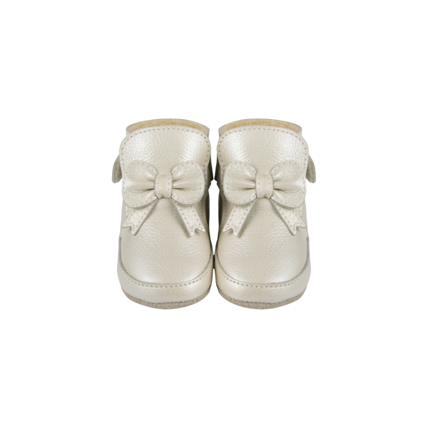 Cubow Booties | Off White Metallic Leather