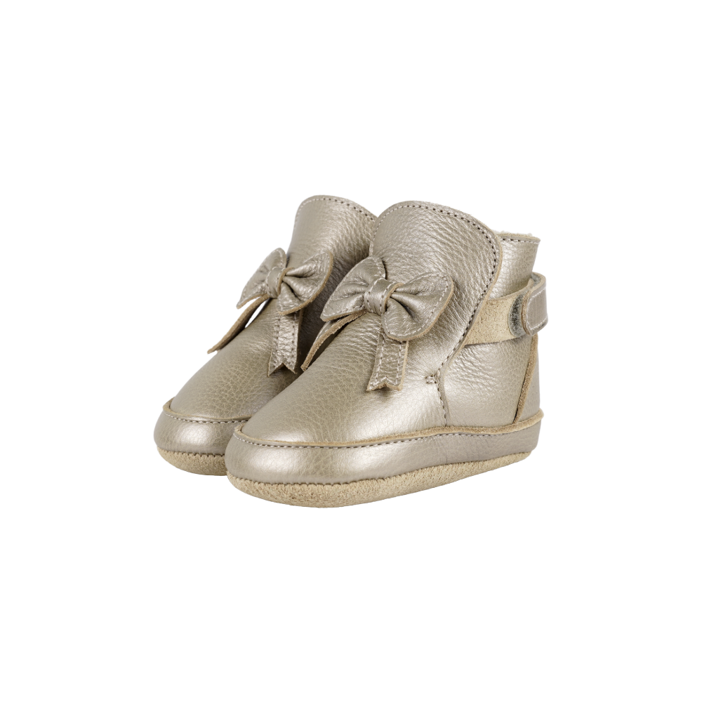 Cubow Booties | Champagne Metallic Leather