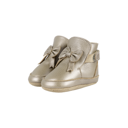 Cubow Booties | Champagne Metallic Leather