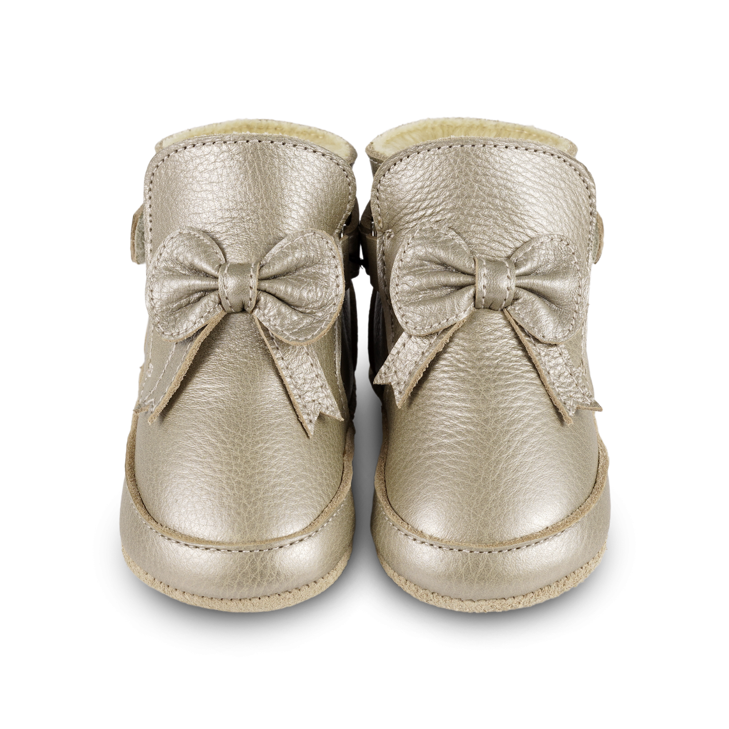 Cubow Booties | Champagne Metallic Leather