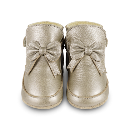 Cubow Booties | Champagne Metallic Leather