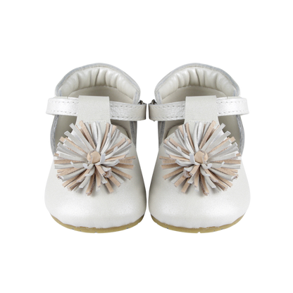 Poms Shoes | Off White Metallic Leather